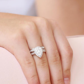 Ice Jewellery Pear Ring with 1.50ct Diamond in 18K White Gold -  R-27537-W | Ice Jewellery Australia