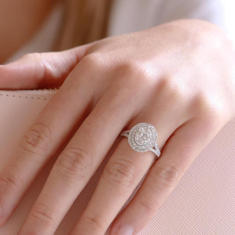 Ice Jewellery Ring with 1ct Diamonds in 9K White Gold -  R-36096-W | Ice Jewellery Australia