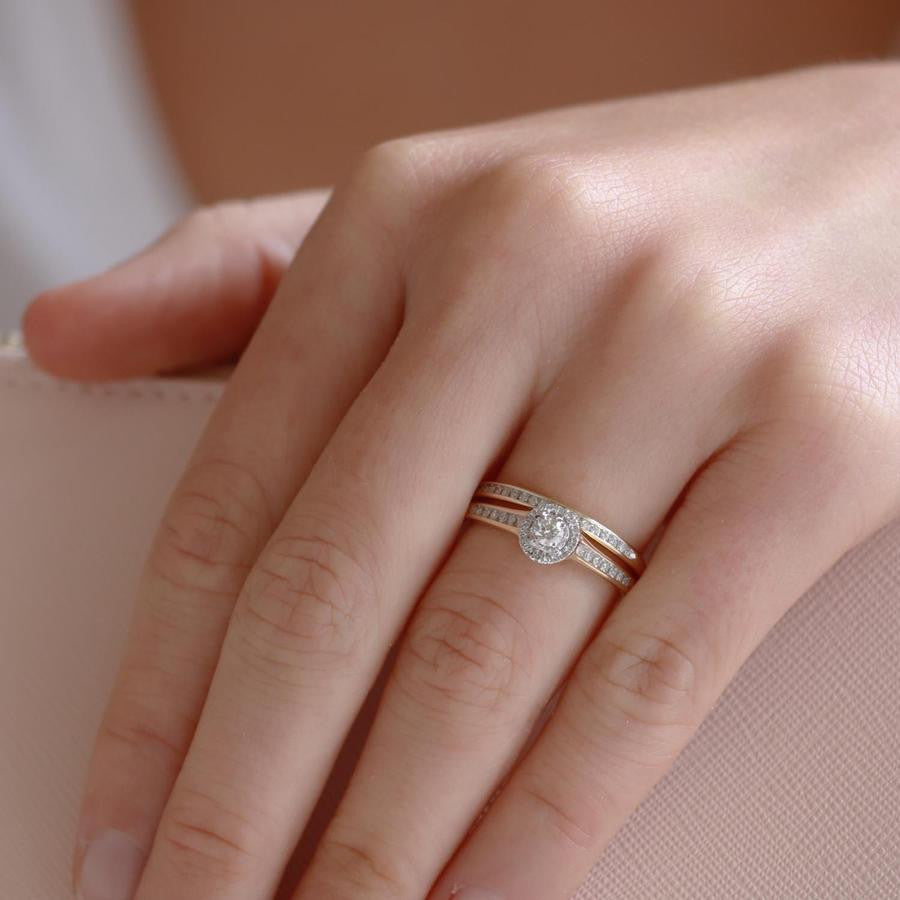 Ice Jewellery Engagement & Wedding Ring Set with 0.33ct Diamonds in 9K Yellow Gold -  R-40302-033-Y | Ice Jewellery Australia
