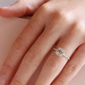 Ice Jewellery Morganite Ring with 0.15ct Diamonds in 9K White Gold -  R-40785-015-W | Ice Jewellery Australia
