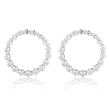 Georgini Large Circle Of Life Earring - Silver - IE841W | Ice Jewellery Australia