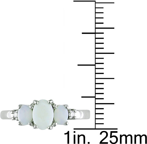 Ice Jewellery 2/5 Carat Opal and Diamond 10K White Gold Ring - 7500692889 | Ice Jewellery Australia