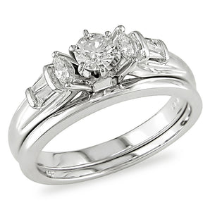 Ice Jewellery 1/2 Carat Diamond Wedding Band & Engagement Ring in 14K White Gold - 7500703608 | Ice Jewellery Australia