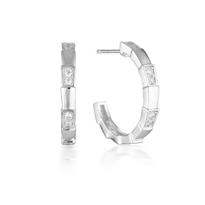 Georgini Emilio Vega Silver Hoop Earrings - IE844W | Ice Jewellery Australia