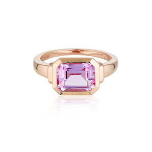 Georgini Emilio Pink Sapphire Rose Gold Zion Ring -  IR433P | Ice Jewellery Australia